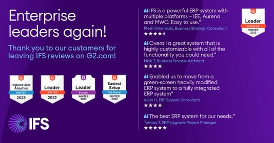 IFS ERP Customer Reviews on G2
